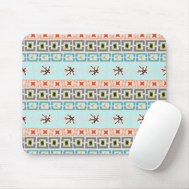 Mid-Century Stripes  Mouse Pad (With Mouse)