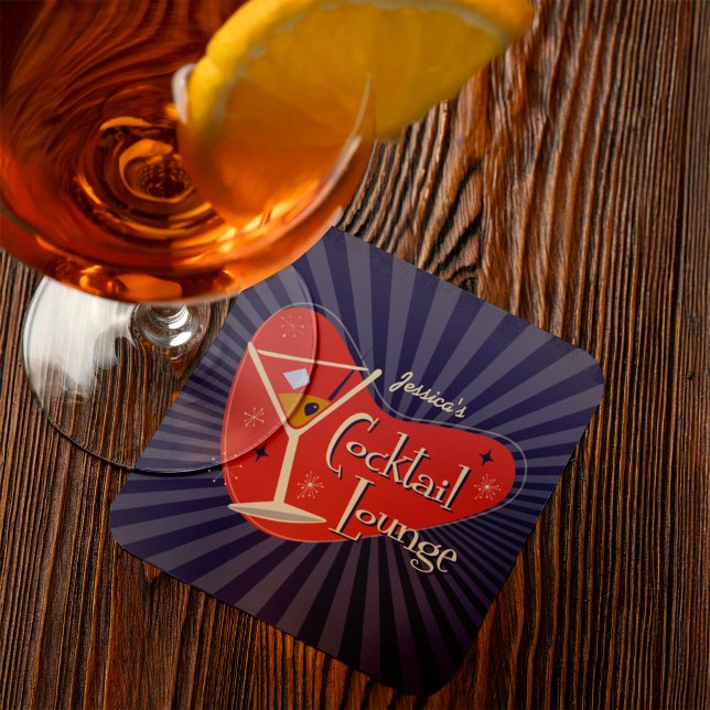 Mid Century Style Cocktail Lounge Coaster (This fantastic coaster will make the perfect splash at your weekend get together with friends. )