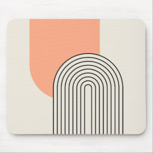 Mid Century style line art with pink arch Mouse Pad
