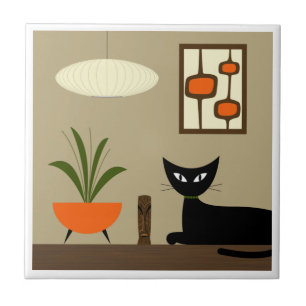 Mid Century Tabletop Cat with Mod Pods Tile