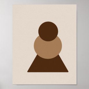 Mid Century Terracotta Abstract  Poster