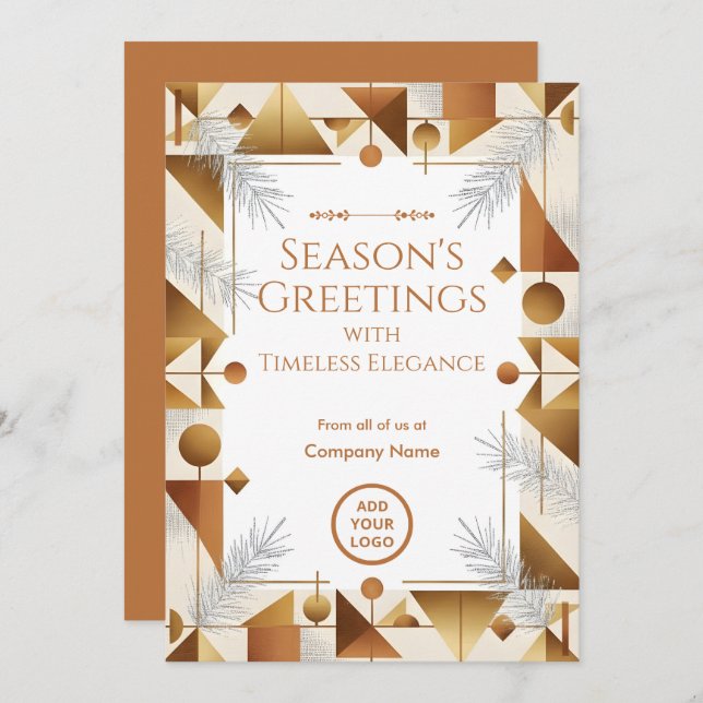 Mid-Century Tinsel & Brass Corporate  Holiday Card (Front/Back)