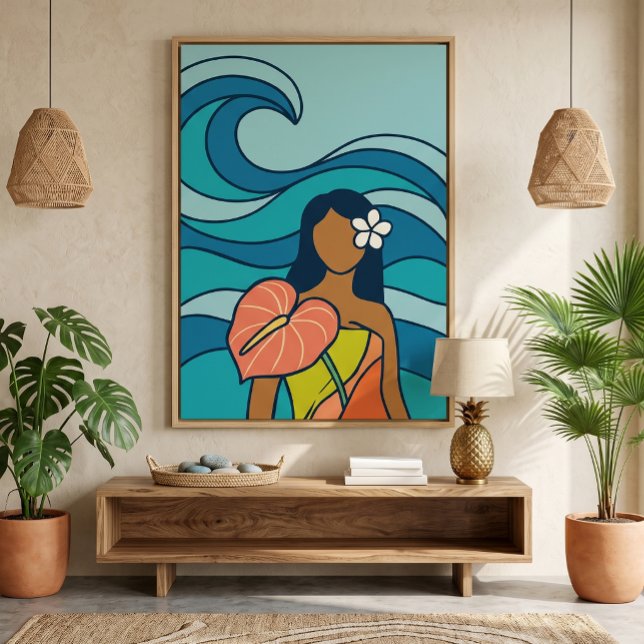 Mid century tropical beachy art canvas print (Creator Uploaded)