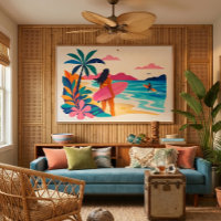 Mid century tropical beachy art