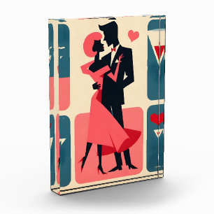 Mid Century Valentine Dancing Couple Photo Block