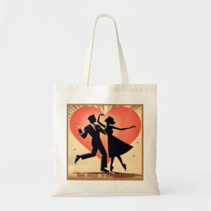 Mid Century Valentine Dancing Couple with Martini Tote Bag