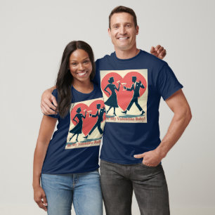 Mid Century Valentine Modern Hip Dancing Couple T-Shirt