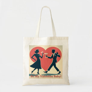 Mid Century Valentine Modern Hip Dancing Couple Tote Bag