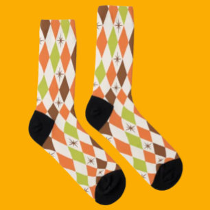 Mid-Century Vibes – Retro Geometric Crew Socks
