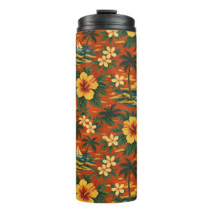 Mid Century Vibrant Hawaiian Shirt Print Thermal Tumbler
