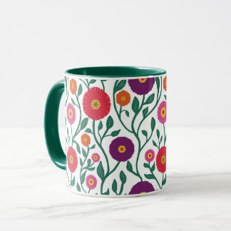 Mid-Century Vine Flower | Garden Garland White Mug