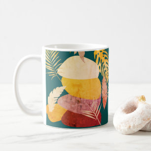 Mid Century Vintage Autumn Leaves Modern Abstract  Coffee Mug