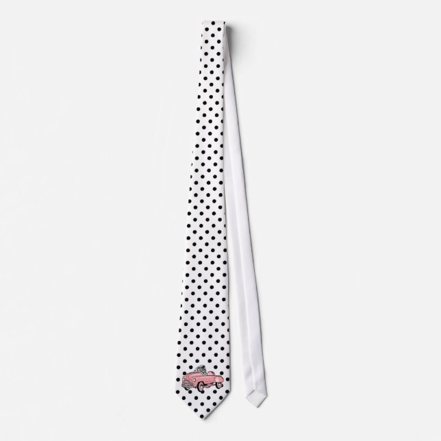 MId-Century Vintage Pink Pedal-Car Tie (Front)