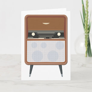 Mid Century Vintage Radio Retro Music Lover Card