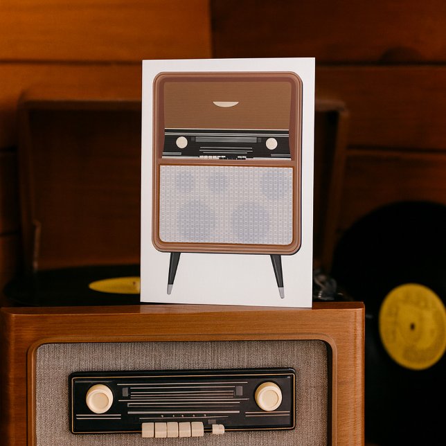 Mid Century Vintage Radio Retro Music Lover Card (Creator Uploaded)