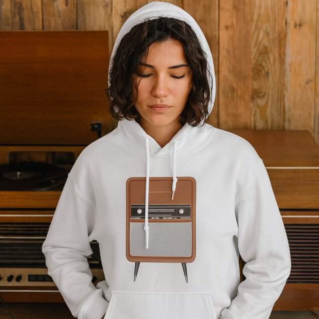 Mid Century Vintage Radio Retro Music Lover Hoodie (Creator Uploaded)