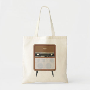 Mid Century Vintage Radio Retro Music Lover Tote Bag