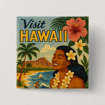Mid Century Visit Hawaii Tourism Art
