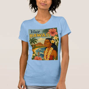 Mid Century Visit Hawaii Tourism Art T-Shirt