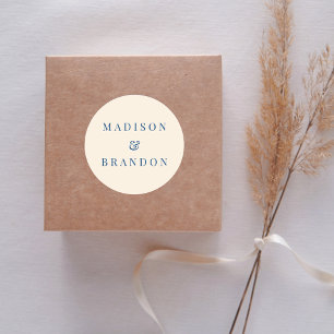 Mid-Century Wedding Flowers Cream Classic Round Sticker