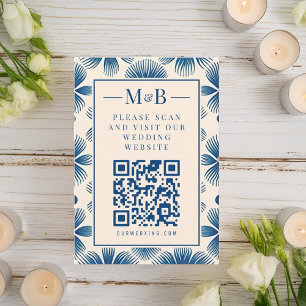 Mid-Century Wedding Flowers   Full Print QR Scan Enclosure Card