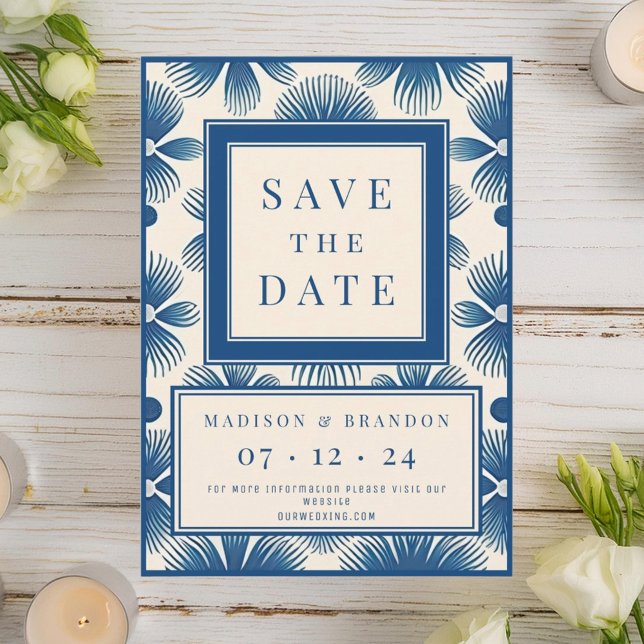 Mid-Century Wedding Flowers Save The Date (Creator Uploaded)