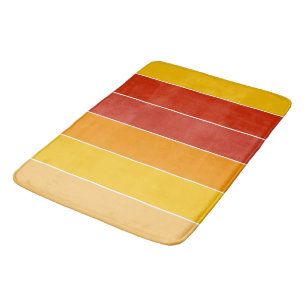 Mid Century Yellow and Orange Stripes  Bath Mat