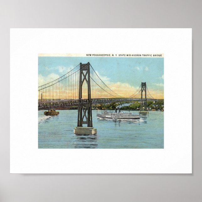 Mid-Hudson Bridge, Poughkeepsie 1930 Vintage Poster (Front)