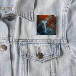 Mid-Infrared The Pillars Of Creation. 15 Cm Square Badge