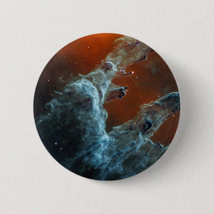 Mid-Infrared The Pillars Of Creation. 6 Cm Round Badge