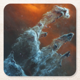Mid-Infrared The Pillars Of Creation. Square Paper Coaster