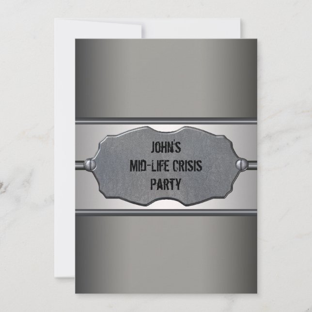 Mid Life Crisis Mans 40th Birthday Party Invitation (Front)