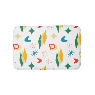 Mid Mod Atomic Mid-Century Modern Shapes Retro Bath Mat