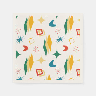 Mid Mod Atomic Mid-Century Modern Shapes Retro Napkin