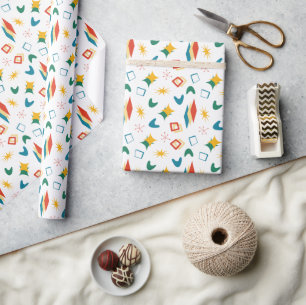 Mid Mod Atomic Mid-Century Modern Shapes Retro Wrapping Paper
