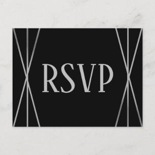 MId Mod Black & Grey Design - RSVP Postcard