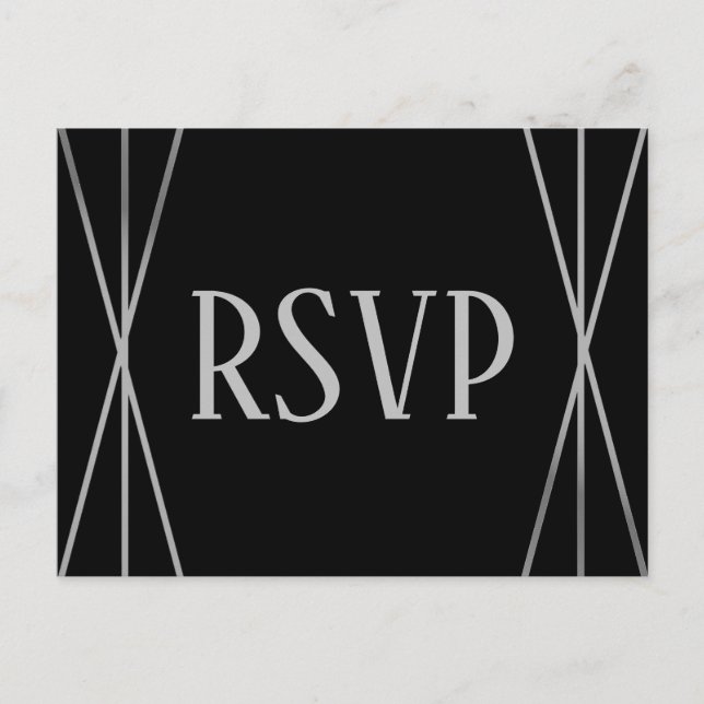 MId Mod Black & Grey Design - RSVP Postcard (Front)