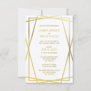 Mid Mod Design - 3x5 Wedding/Reception Invitation