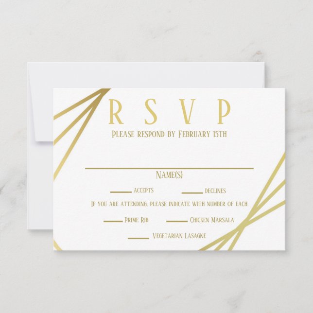 Mid Mod Design - RSVP/Dinner Choices Invitation (Front)