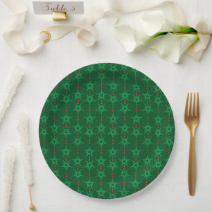 Mid Mod Garland Green 9" Paper Plate