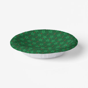 Mid Mod Garland Green Paper Bowl Plate