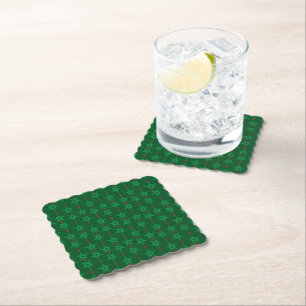 Mid Mod Garland Green Paper Coasters