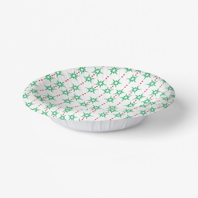 Mid Mod Garland Paper Bowl Plate (Angled)