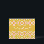 Mid Mod Geometric Yellow Pink New Address We Moved Postcard<br><div class="desc">Mid Mod Geometric Yellow and Pink Custom Wedding New Address We Moved Postcard</div>