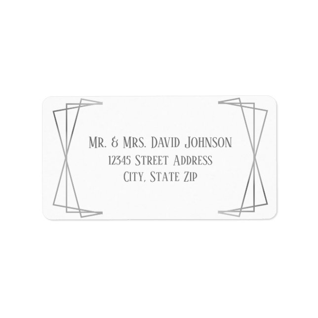 Mid Mod Grey Design - Address Label (Front)