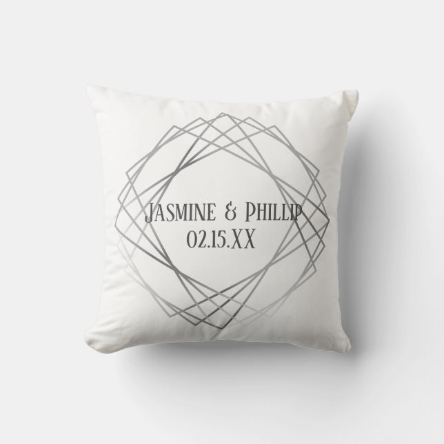 Mid Mod Grey Design - Square Pillow (Front)
