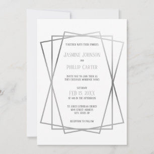 Mid Mod Grey Design - Wedding Invitation