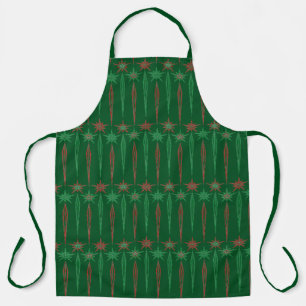 Mid Mod Icicles Green Large Apron