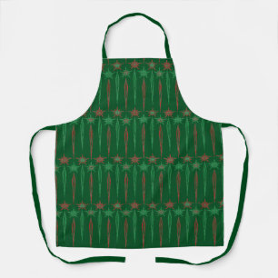 Mid Mod Icicles Green Medium Apron