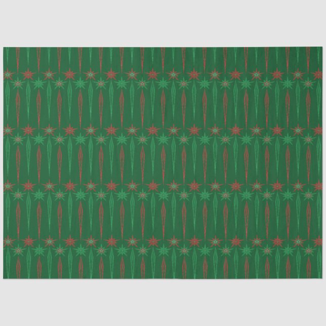 Mid Mod Icicles Green Tissue Paper (Front)